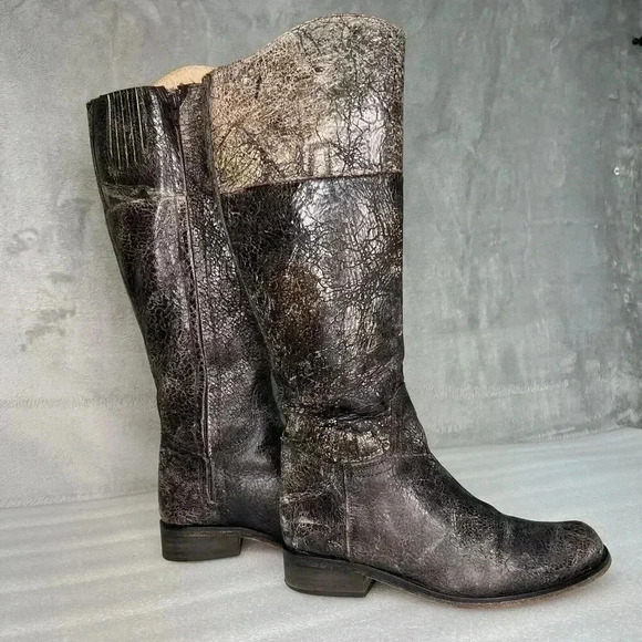 Steven By Steve Madden Reins Leather Knee High Distressed Riding Boots Brown 6.5 - Picture 2 of 16
